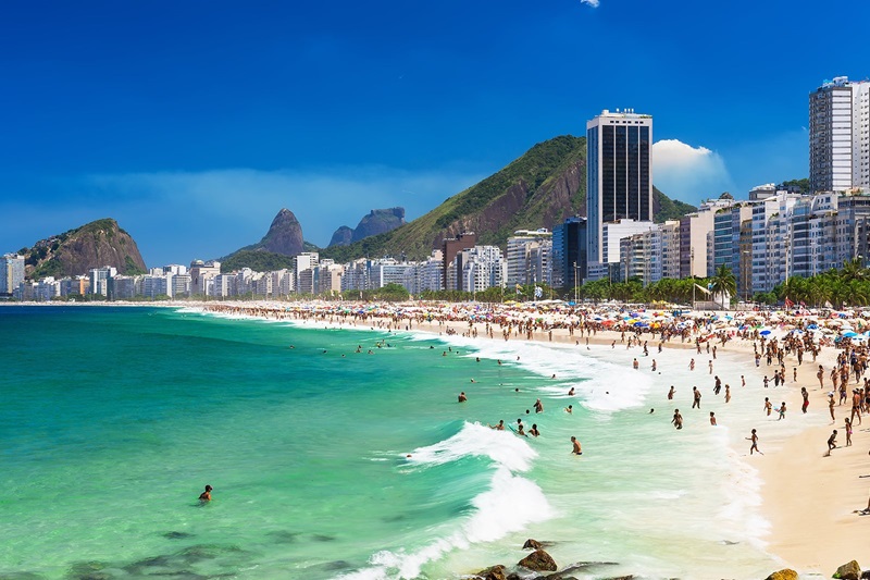 Praia de Copacabana no Rio de Janeiro