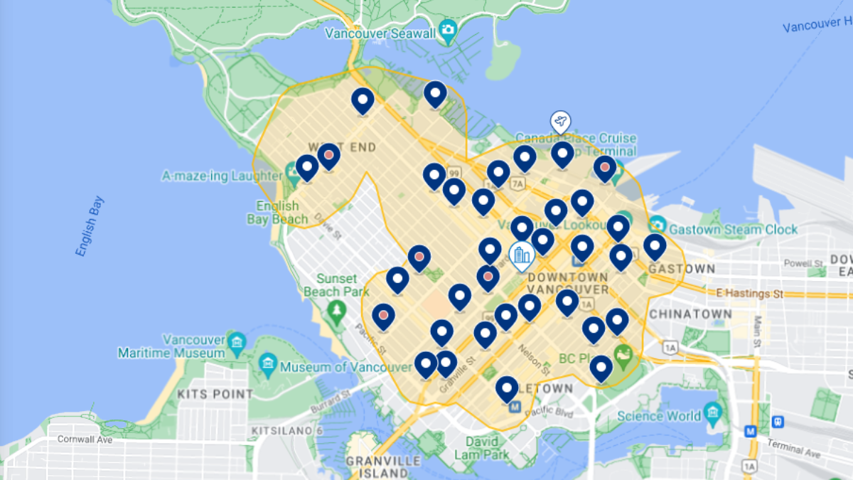 Região favorita dos turistas em Vancouver