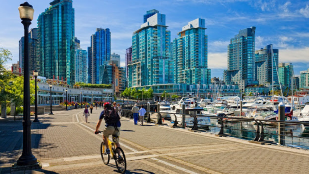 Ciclismo em Vancouver no verão 