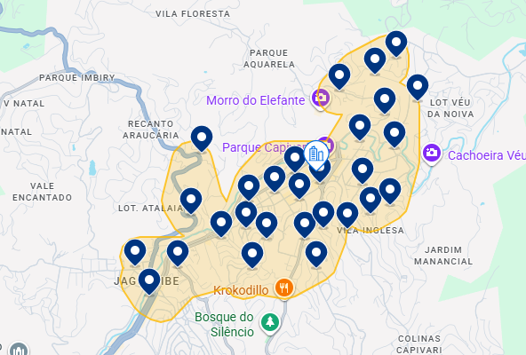 Mapa do Booking de Campos do Jordão Mapa do Booking de Campos do Jordão