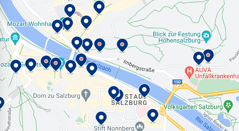 Mapa Alstadt Salzburgo