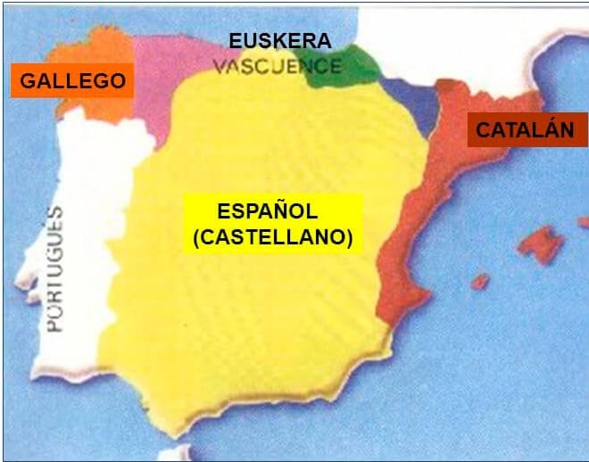 Mapa das línguas da Espanha