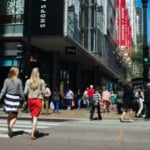 Pessoas na State Street em Chicago