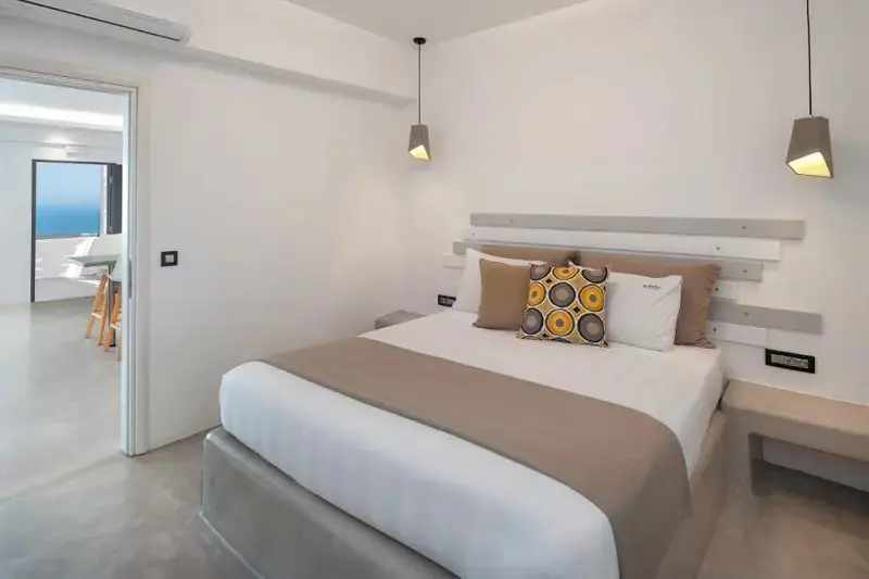 Quarto do Belle Etoile Villas em Santorini