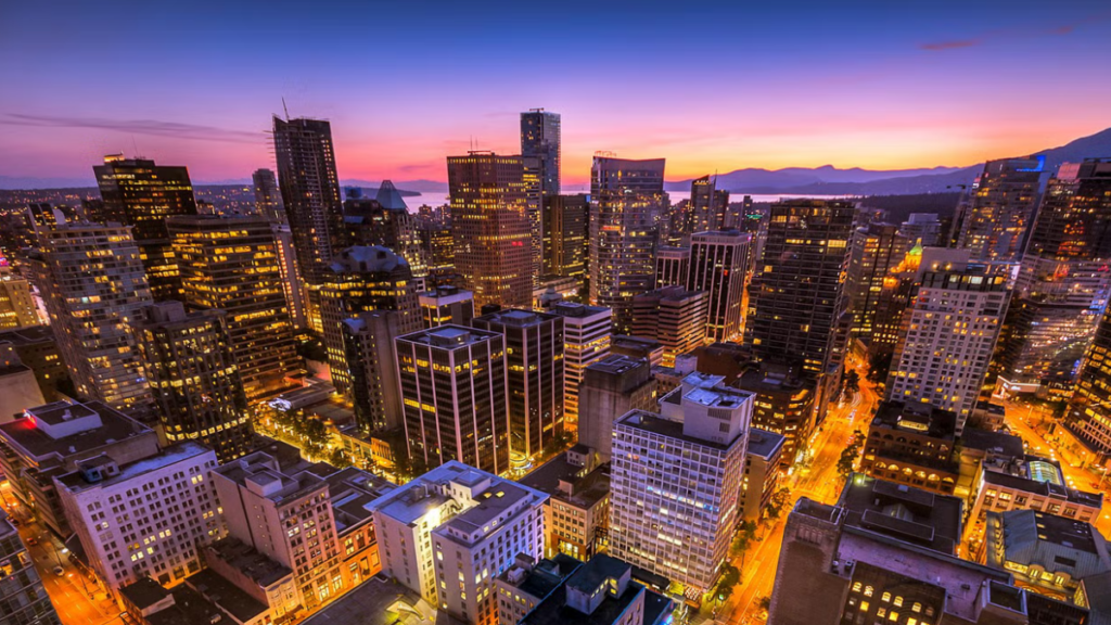 Tour panorâmico noturno por Vancouver
