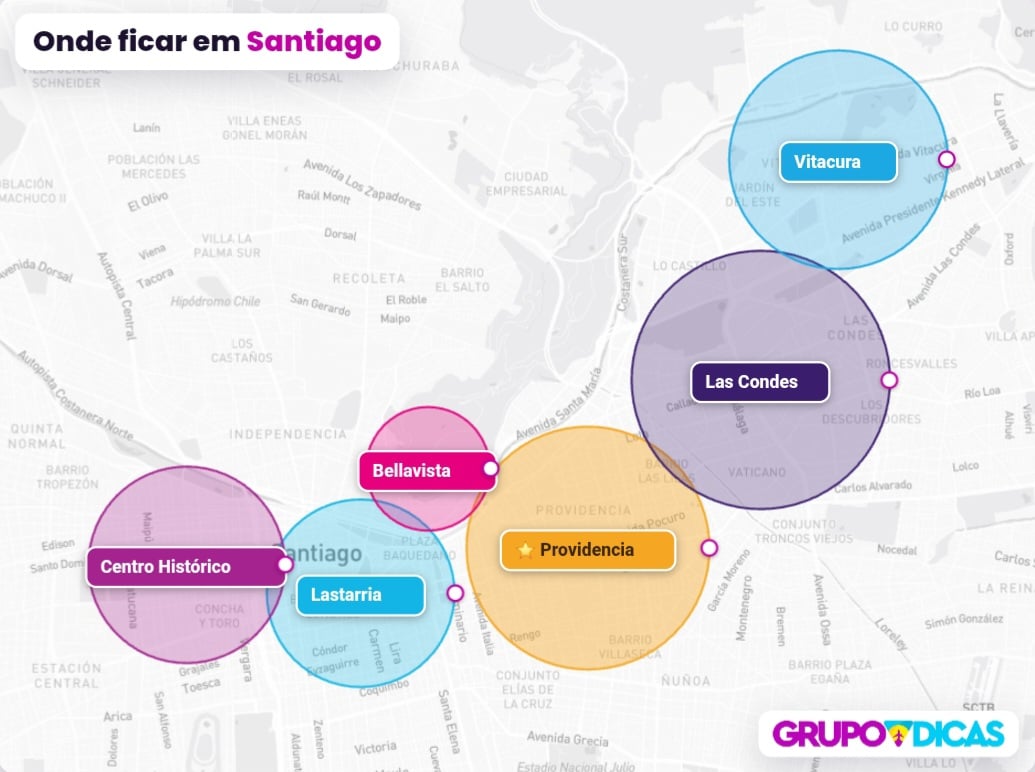 Mapa de Santiago do Chile