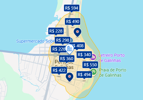 Mapa do Booking de Porto de Galinhas Mapa do Booking de Porto de Galinhas