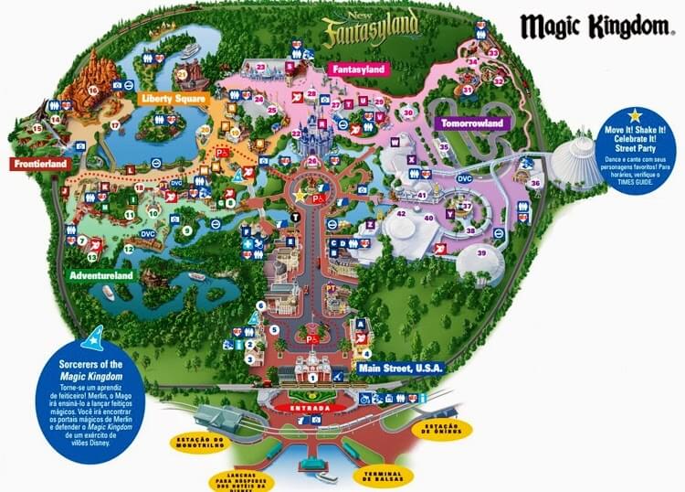 Mapa do parque Magic Kingdom