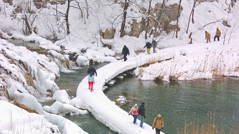 Lagos Plitvice no inverno