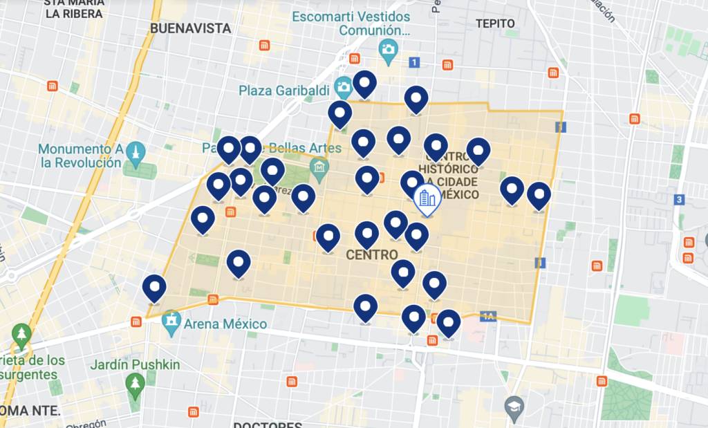 Hotéis disponíveis no Centro Histórico da Cidade do México