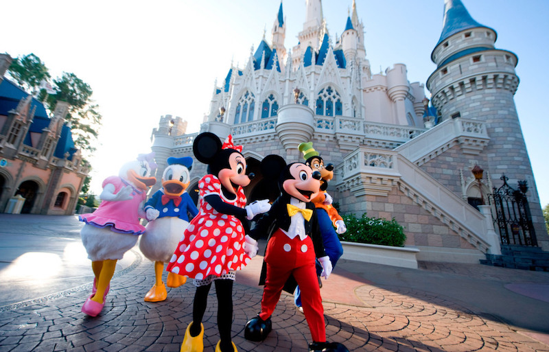 Personagens passeando no Magic Kingdom da Disney Orlando