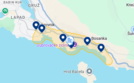 Mapa do Booking de Dubrovnik