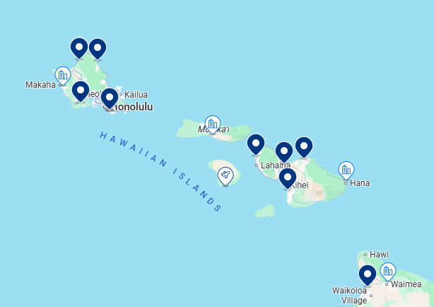 Mapa das Ilhas do Havaí Mapa das Ilhas do Havaí