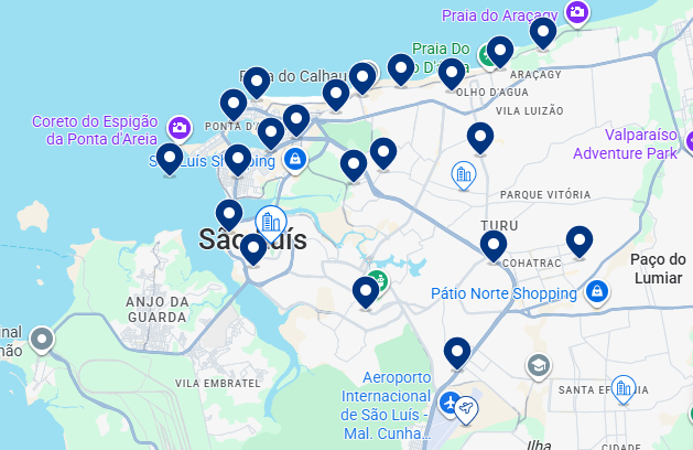 Mapa do Booking de São Luís Mapa do Booking de São Luís