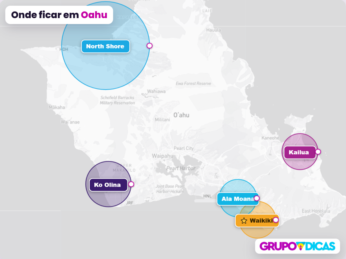 Mapa de Oahu Mapa de Oahu
