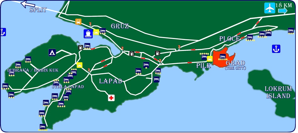 Mapa de Dubrovnik