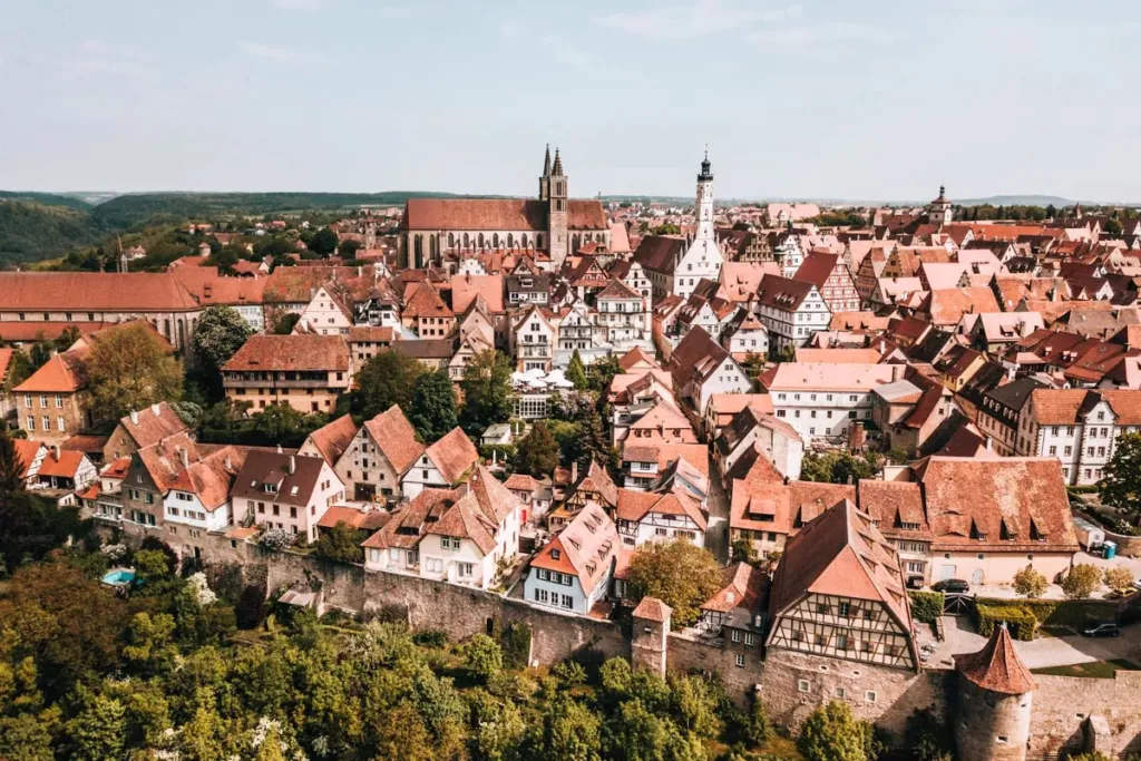 Vista de Rothenburg ob der Tauber na Alemanha