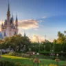 Paisagem do jardim no Magic Kingdom da Disney Orlando