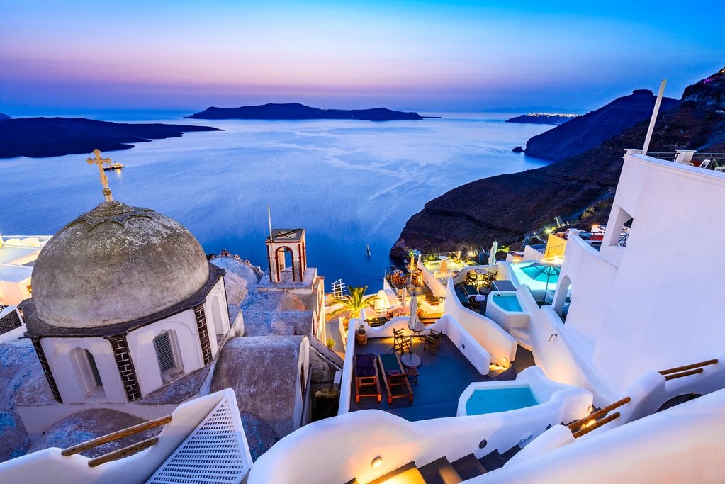 Santorini na Grécia