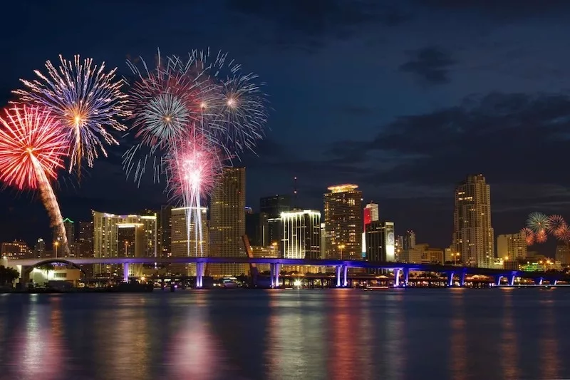 Fogos de artifício do Independence Day em Miami