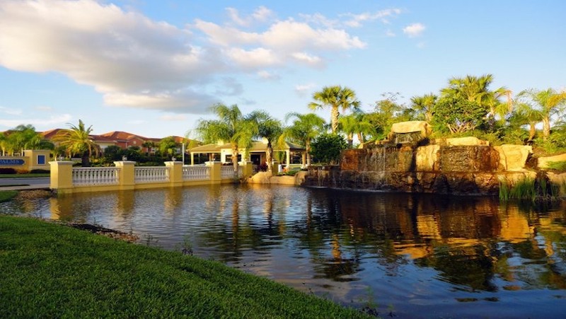 Área verde do condomínio Paradise Palms Resort em Orlando