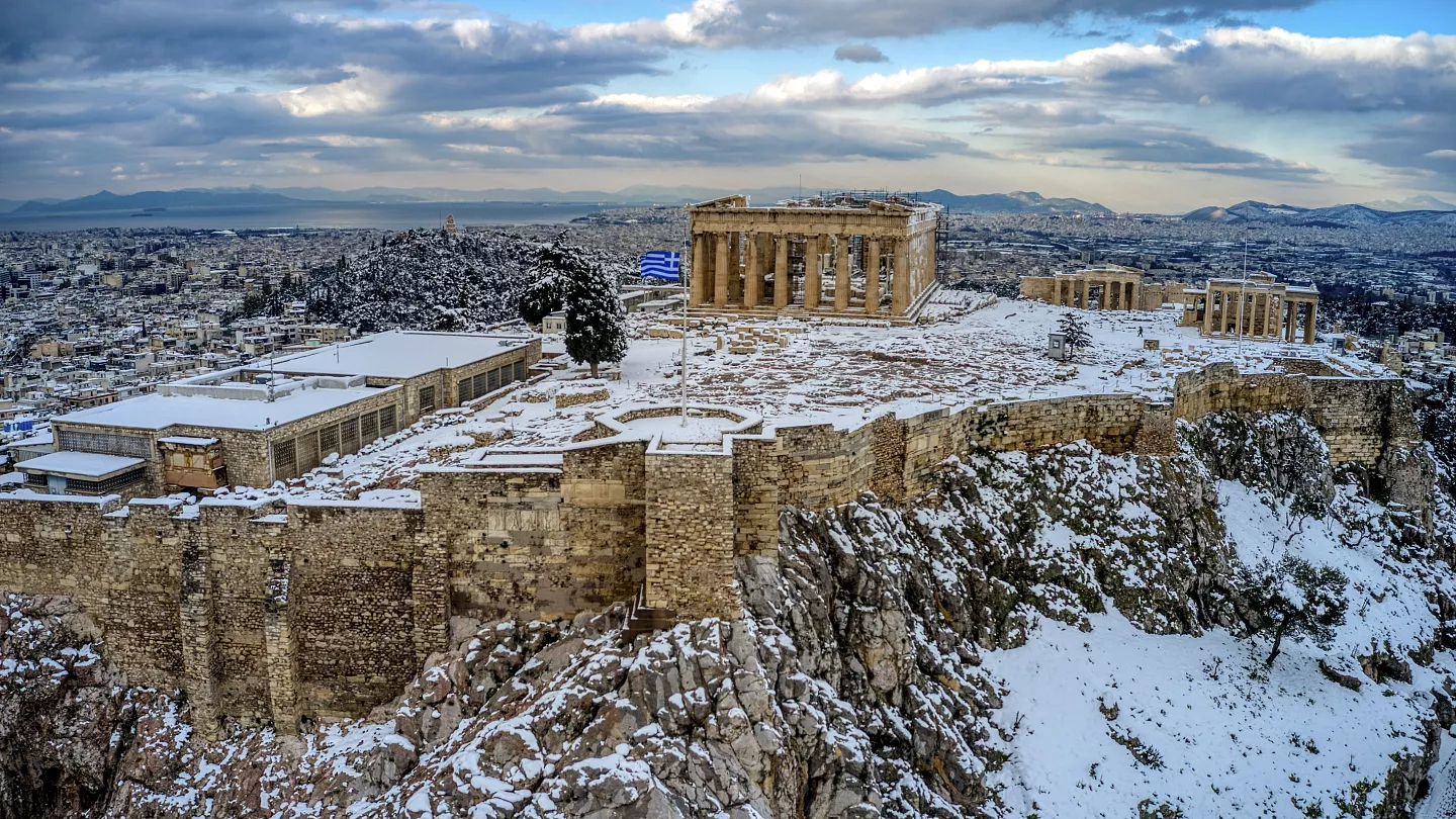 Atenas no inverno