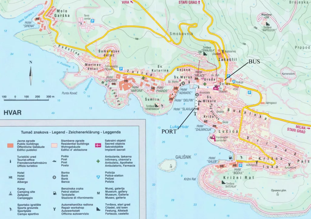 Mapa de Hvar