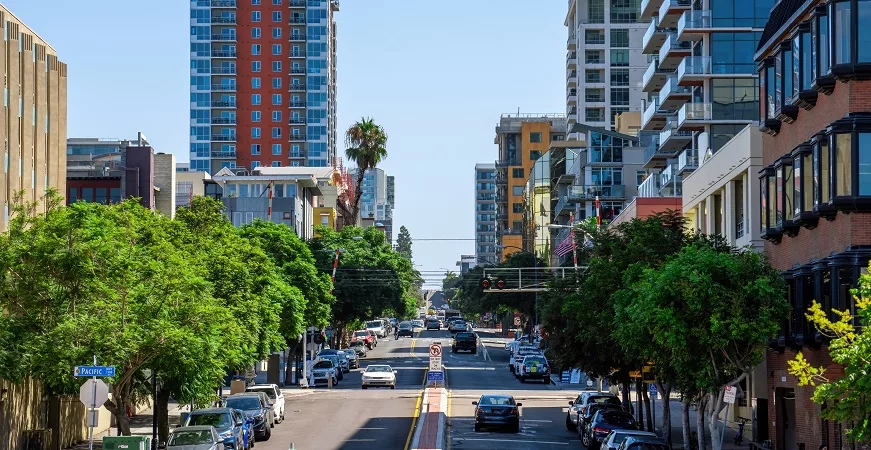 Carros em San Diego na Califórnia