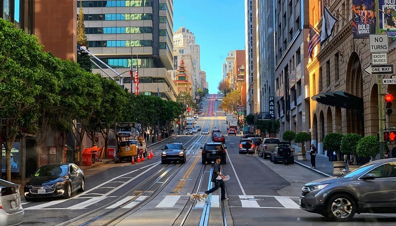 Carro em San Francisco na Califórnia