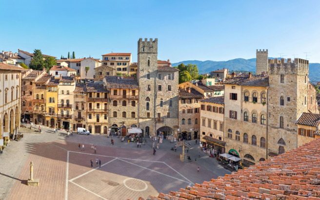 Piazza Grande em Arezzo