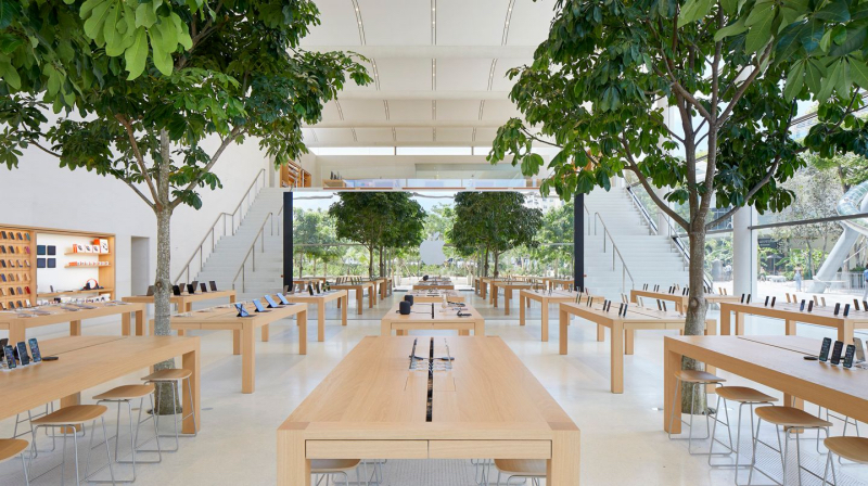 Interior da Apple Store no Aventura Mall em Miami