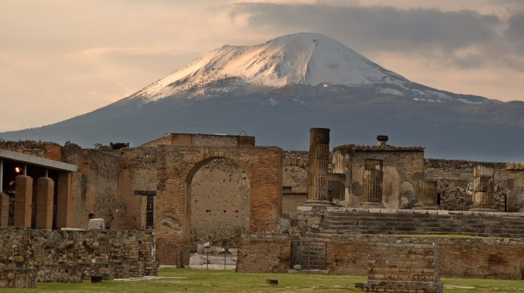 Monte Vesúvio e às ruínas de Pompeia