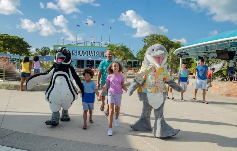 Família com crianças no Miami Seaquarium