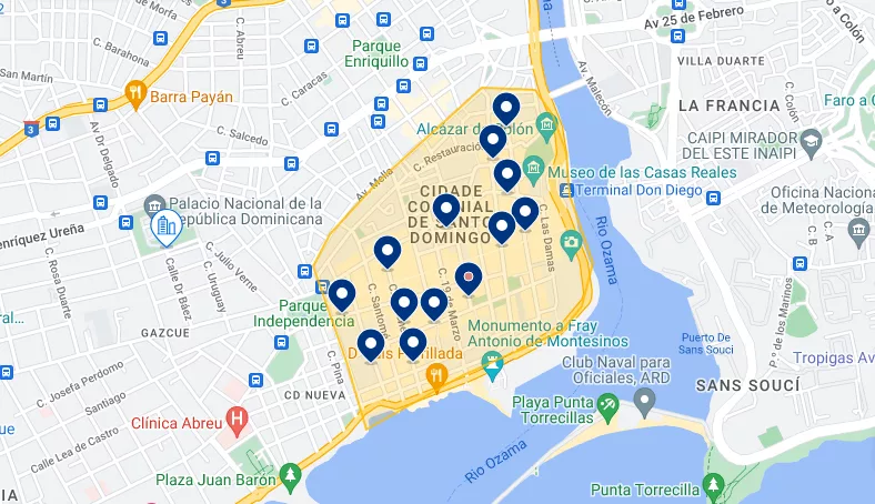 Zona Colonial de Santo Domingo: Mapa