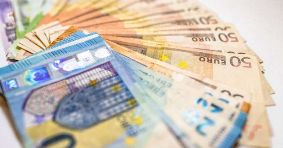 Notas de euro em Frankfurt