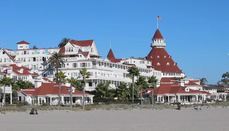 Praia da ilha de Coronado em San Diego