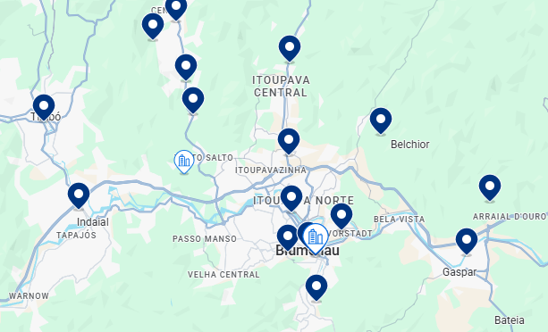 Mapa do Booking de Blumenau Mapa do Booking de Blumenau