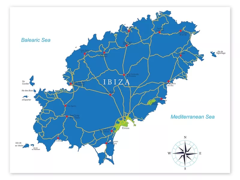 Mapa de Ibiza