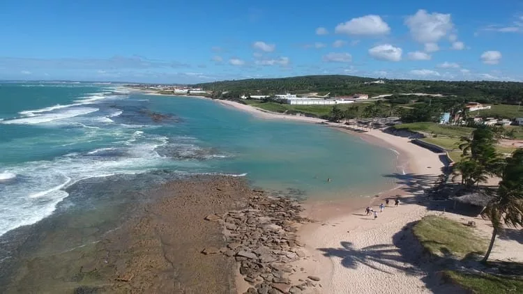 Vista aérea da praia de Barra do Cunhaú