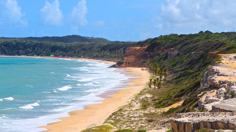 Paisagem das falésias na Praia de Pipa