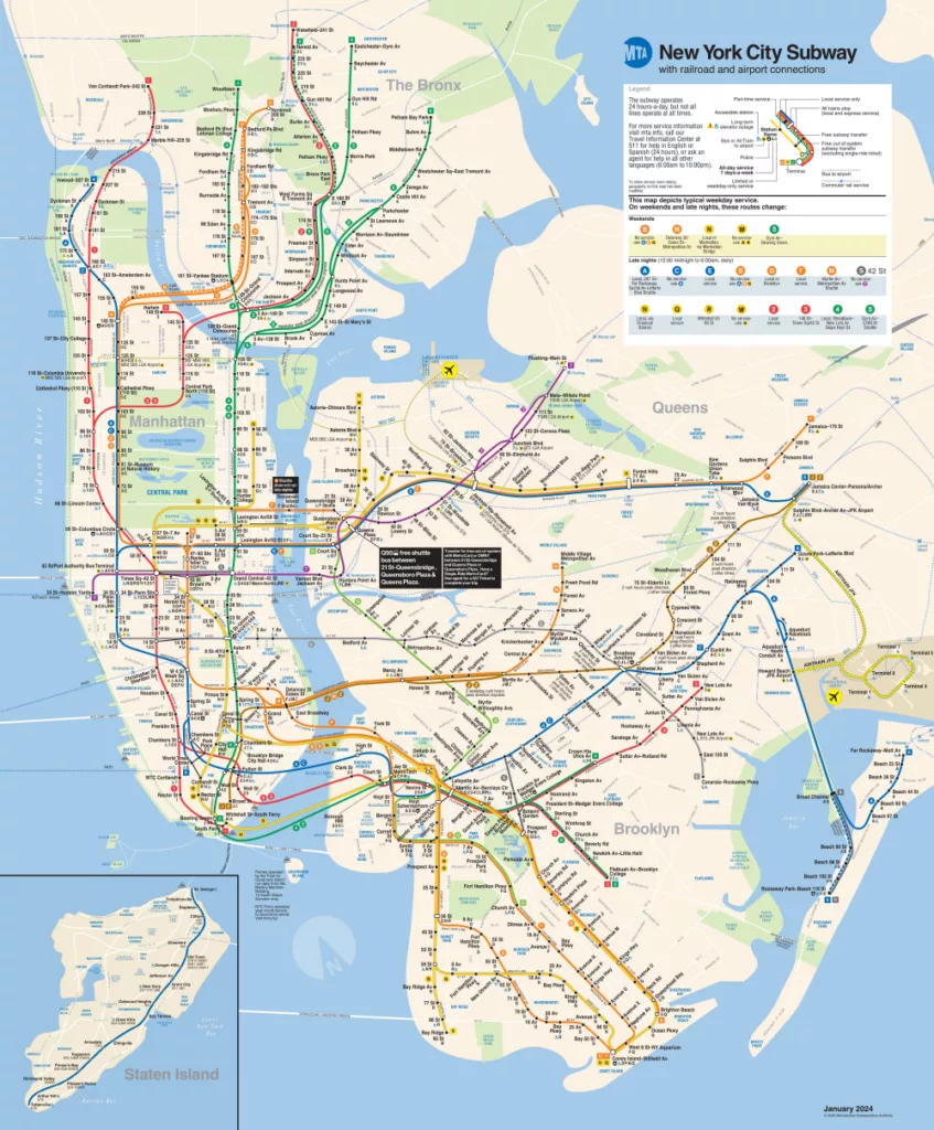 Mapa do metrô de Nova York