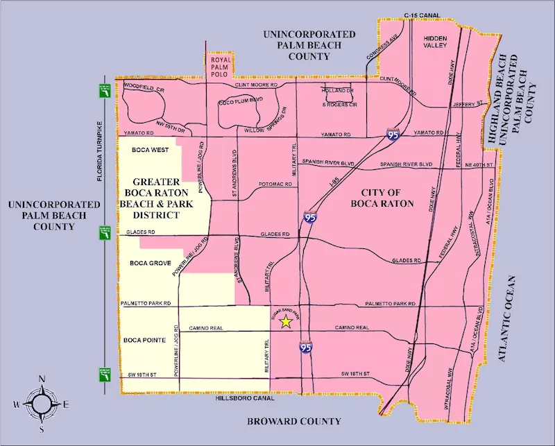 Mapa da cidade de Boca Raton