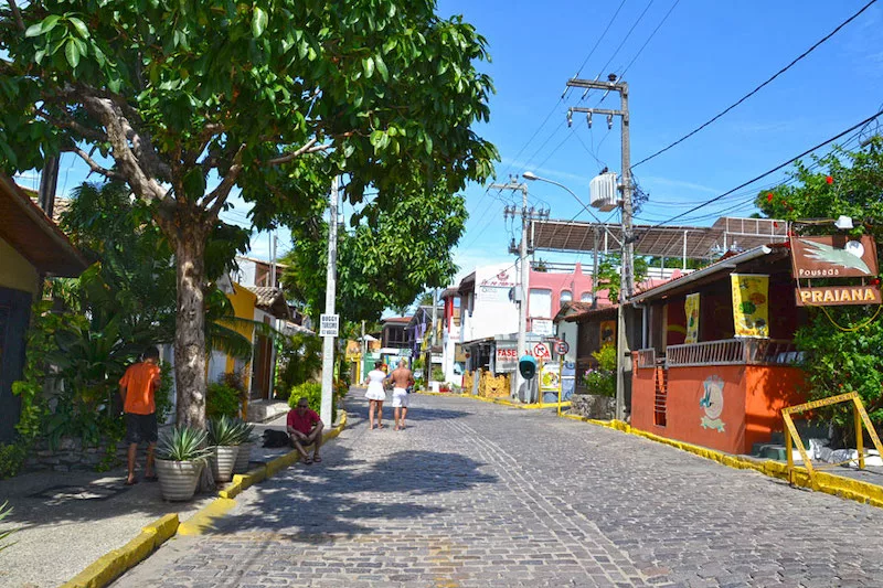 Rua no centro de Pipa