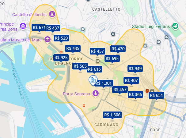 Mapa do Booking de Genova Mapa do Booking de Genova