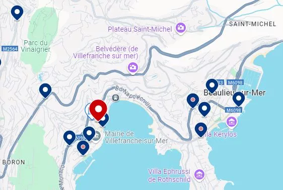 Mapa de hotéis em Villefranche-sur-Mer