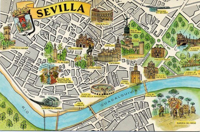 Mapa turístico de Sevilha