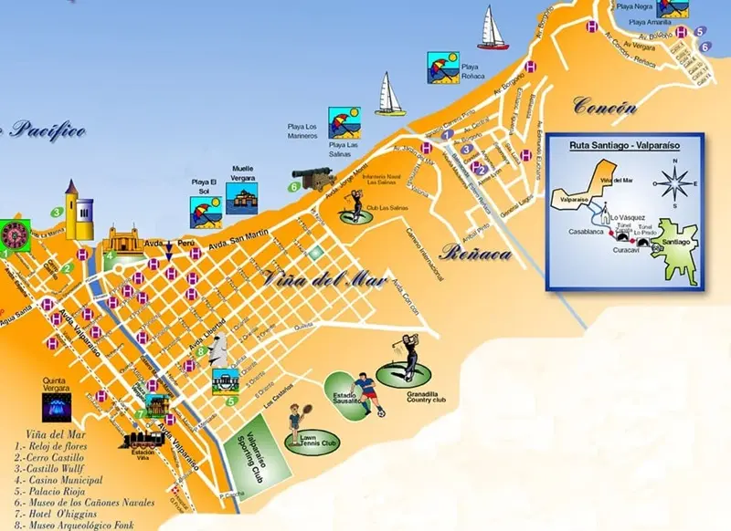 Mapa turístico de Viña del Mar