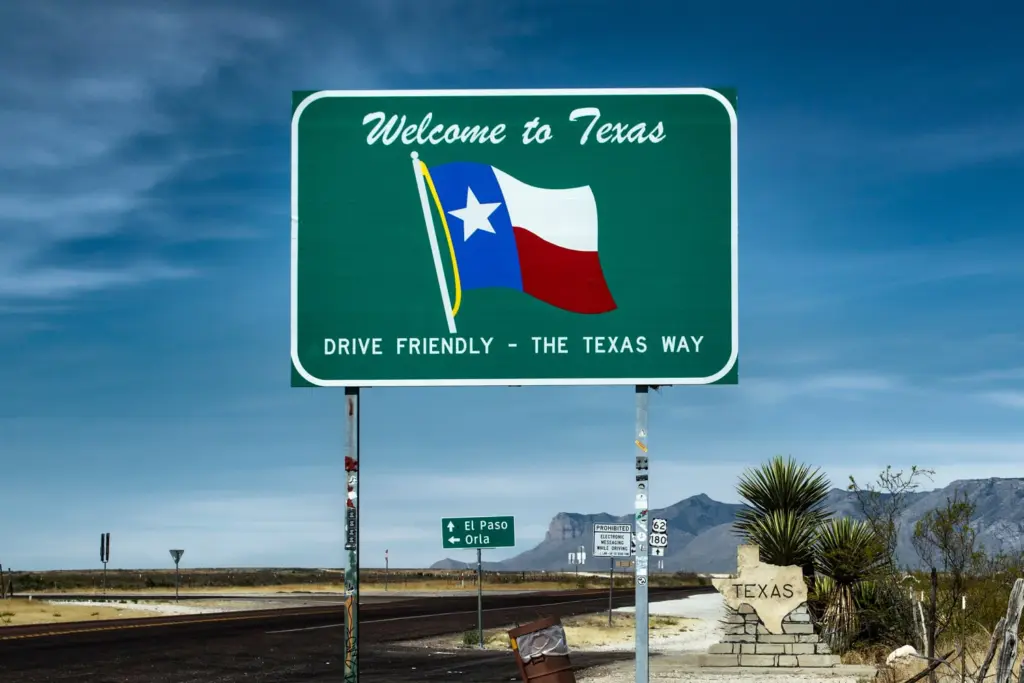 Placa no Texas