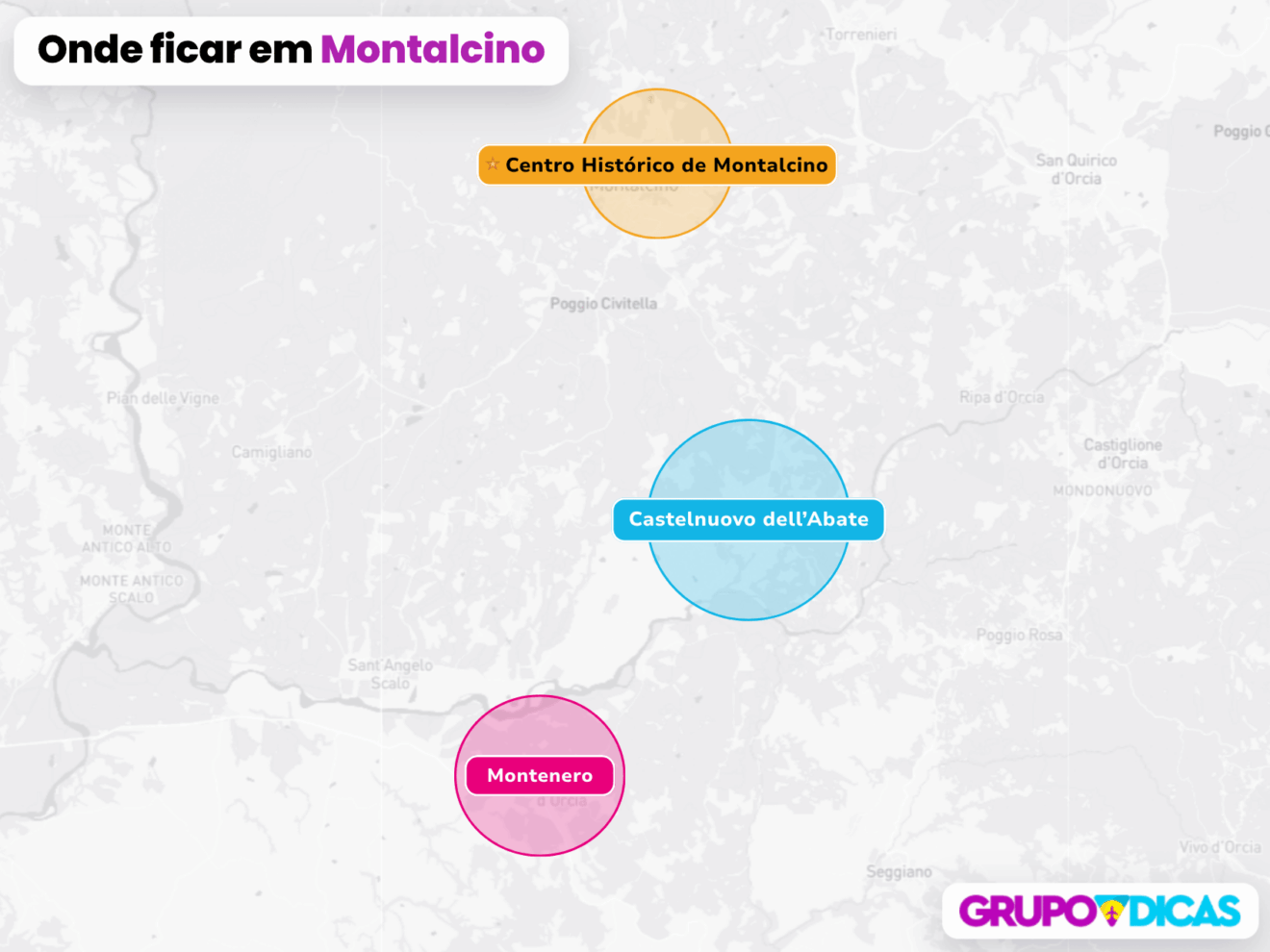 Mapa de Montalcino Mapa de Montalcino