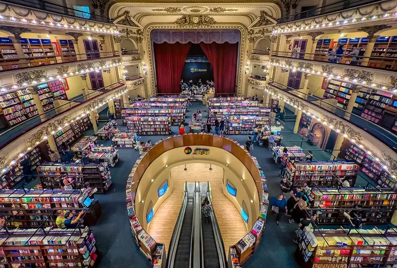 Espaço da magnífica livraria El Ateneo em Buenos Aires